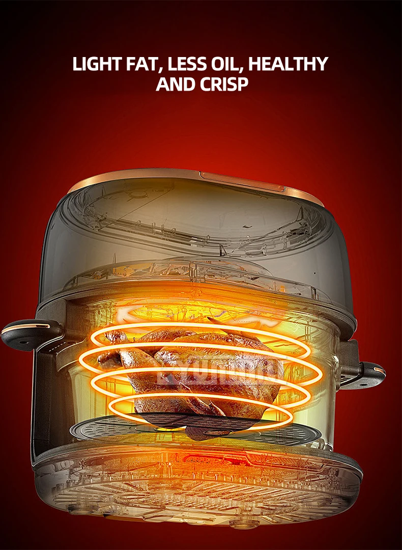 Description Picture 3 of itemIntelligent Oil-free Fryer 4L Electric Air Fryer Household Transparent Visible Freidora De Aire Horno Sin Aceite