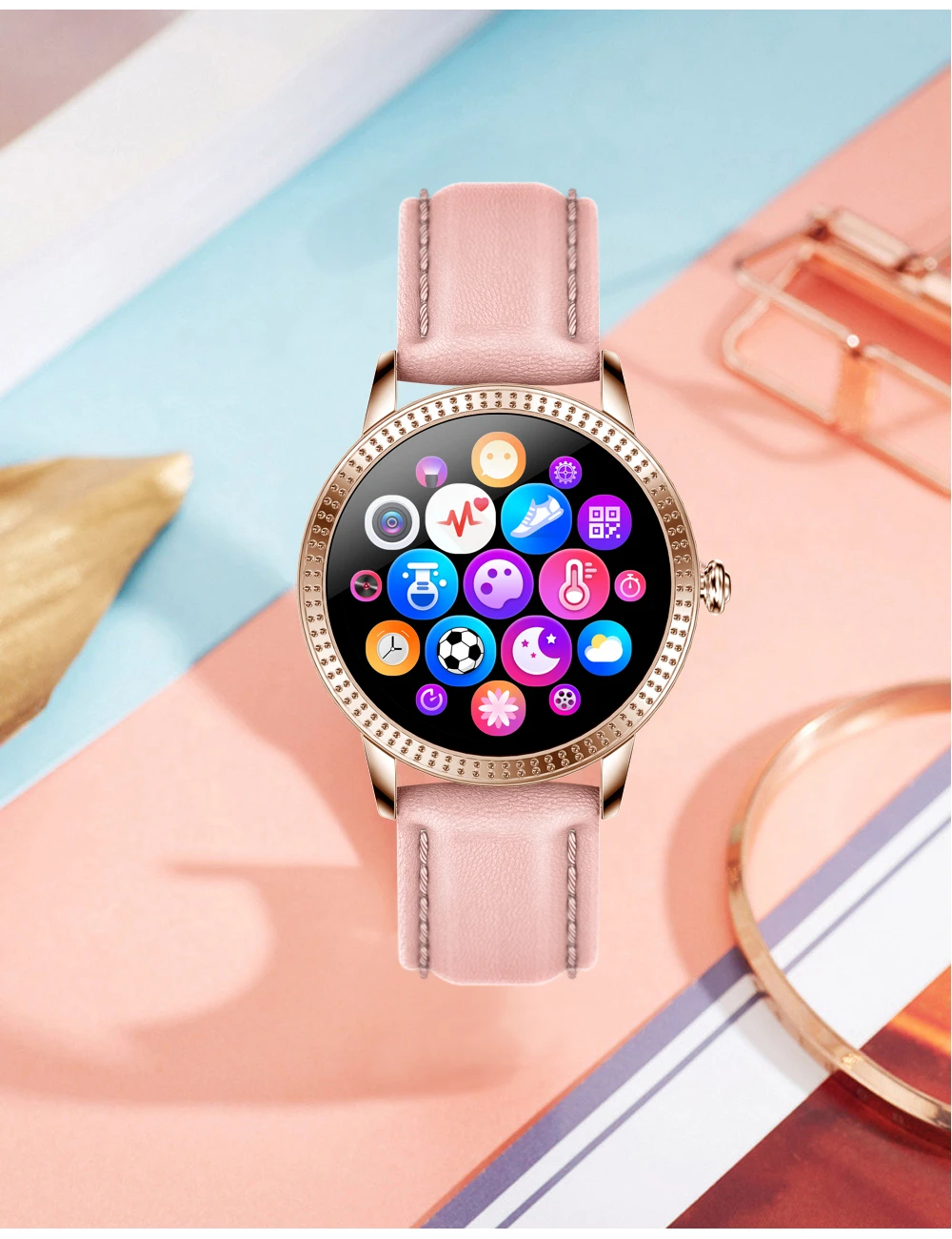 CF18P Men Women Fashion Smart Watch Full Touchscreen Waterproof Pedometer Heart Rate Blood Pressure Reminder Couple Smartwatch