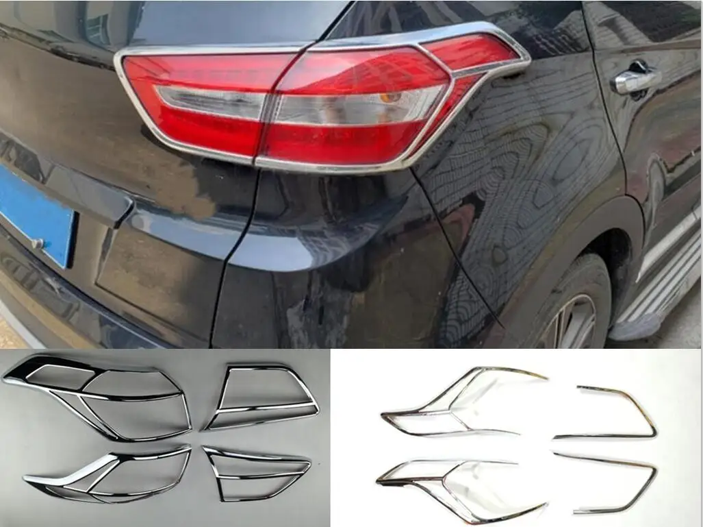 Hyundai IX25 Creta 2014-ABS Chrome Front Rear Trunk Tail Light Lamp Cover Trim Styling Garnish Bezel Molding