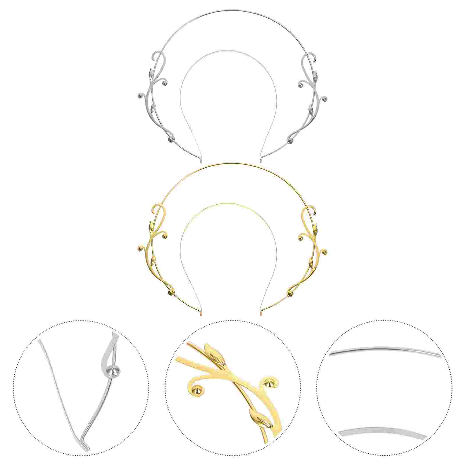 

Ободок для волос из цинкового сплава, Аксессуары для декорирования невесты, стильный золотистый аксессуар, 2 шт.