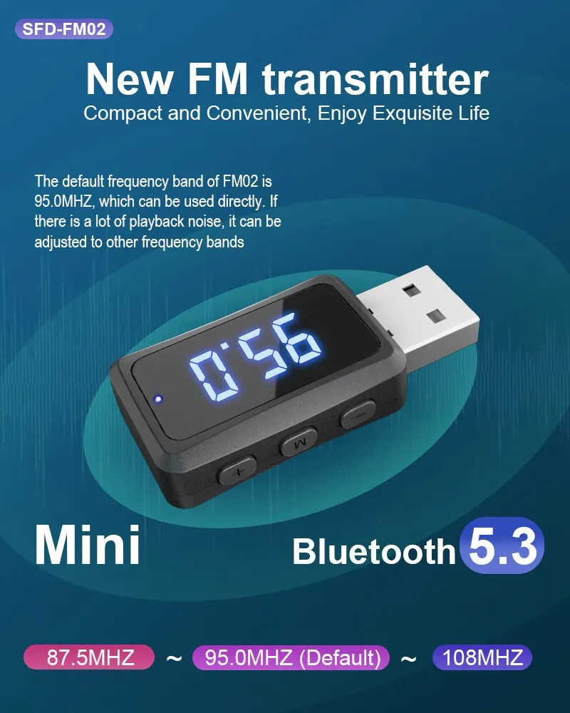 Car Bluetooth 5.3 Transmitter Receiver Handsfree Call Mini USB Power Car Kit Auto Stereo Wireless Audio Adapter For Fm Radio bluetooth adapter bluetooth audio receiver bluetooth transceiver adapter audio adapter bluetooth aux adaptor