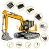 R920 RC Excavator 1/14 JDM-208 RC Excavator Hydraulic Metal RTR Model with Light Radio Remote Control Excavator Model Toy 1