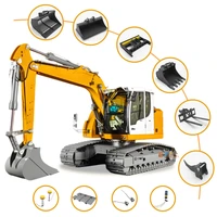 R920 RC Excavator 1/14 JDM-208 RC Excavator Hydraulic Metal RTR Model with Light Radio Remote Control Excavator Model Toy 1