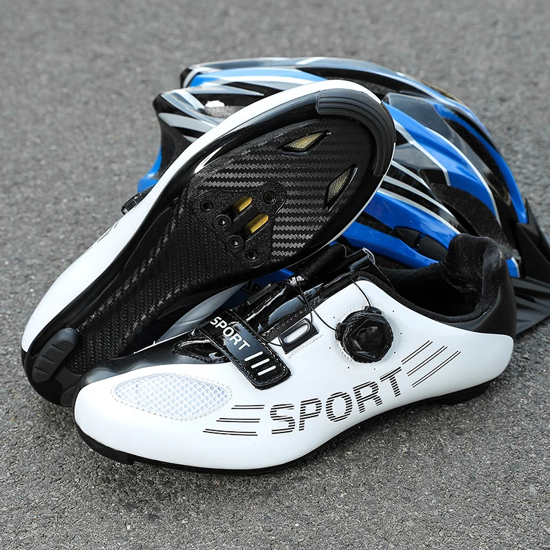 Unisex Outdoor Road Sport Cycling Shoes Red Blue Mens Athletic Cycle Racing Shoes Professional Women Bike