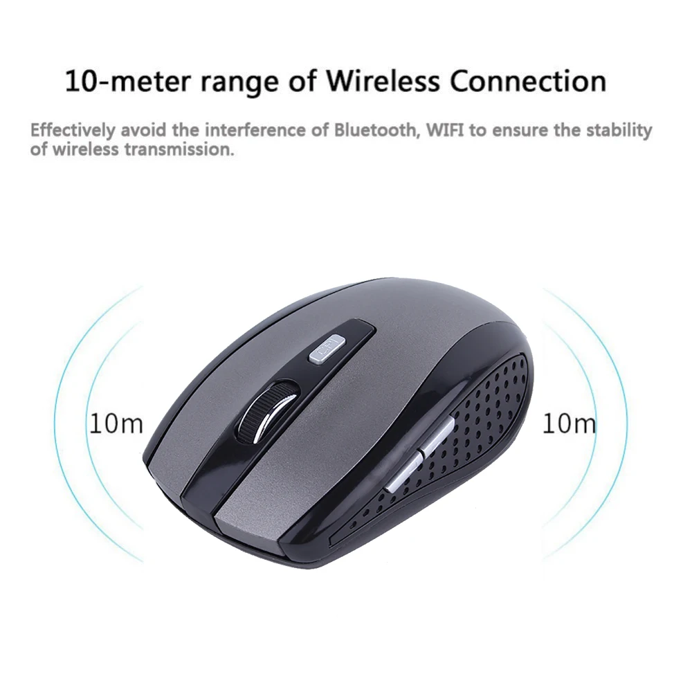 Mouse da gioco ottico wireless portatile a 2,4 GHz con dongle nano USB, ideale per ufficio, gaming, computer desktop e laptop._voghion.com
