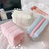 Soft Multifunctional Cosmetic Bag Organizer Large Capacity Pink White Blue Plush Makeup Bag Pencil Case Cute Student Storage Bag 1