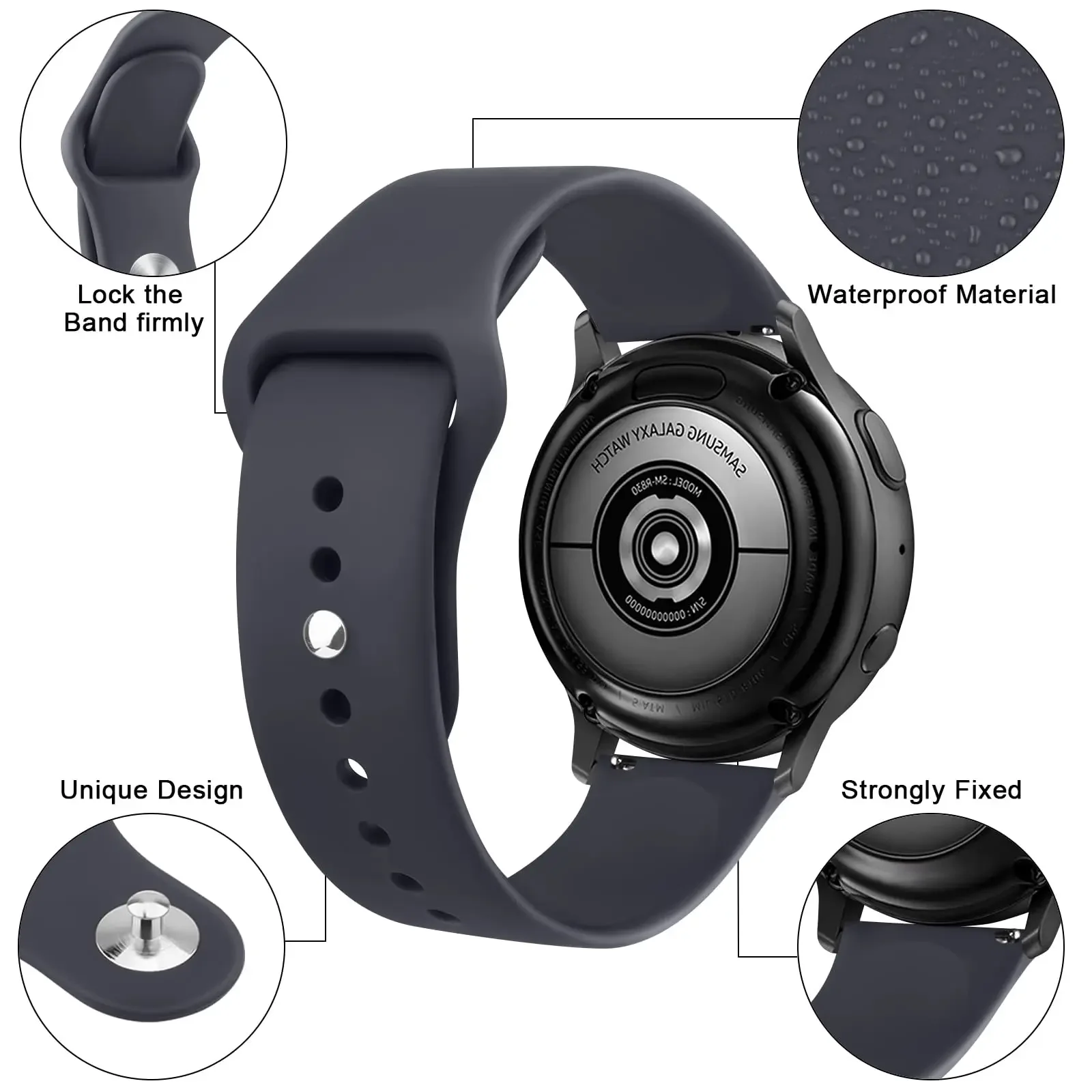 Silicone Sports Strap - 20mm/22mm Universal Wristband Bracelet