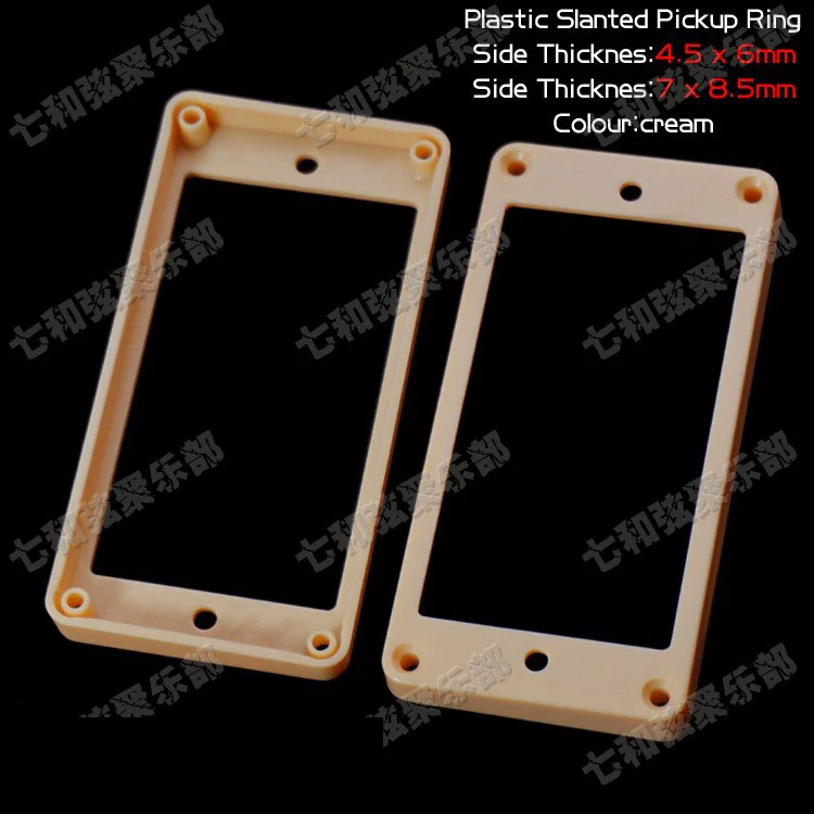 

A set of 2 Pcs Cream Plastic Slanted Double Coil Pickup Ring for Electric Guitar/ Neck (4.5mmx6mm) & bridge(7mmx8.5mm)