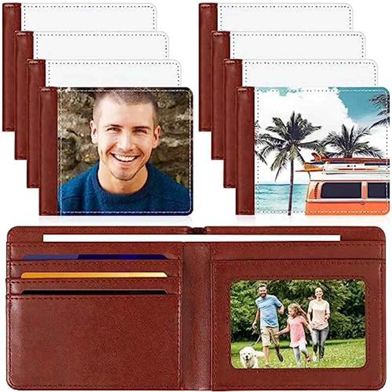 AB46-Sublimation Wallet Blank Heat Transfer Sublimation Bank Card Holder Compact Wallet For Christmas Father'sday Office