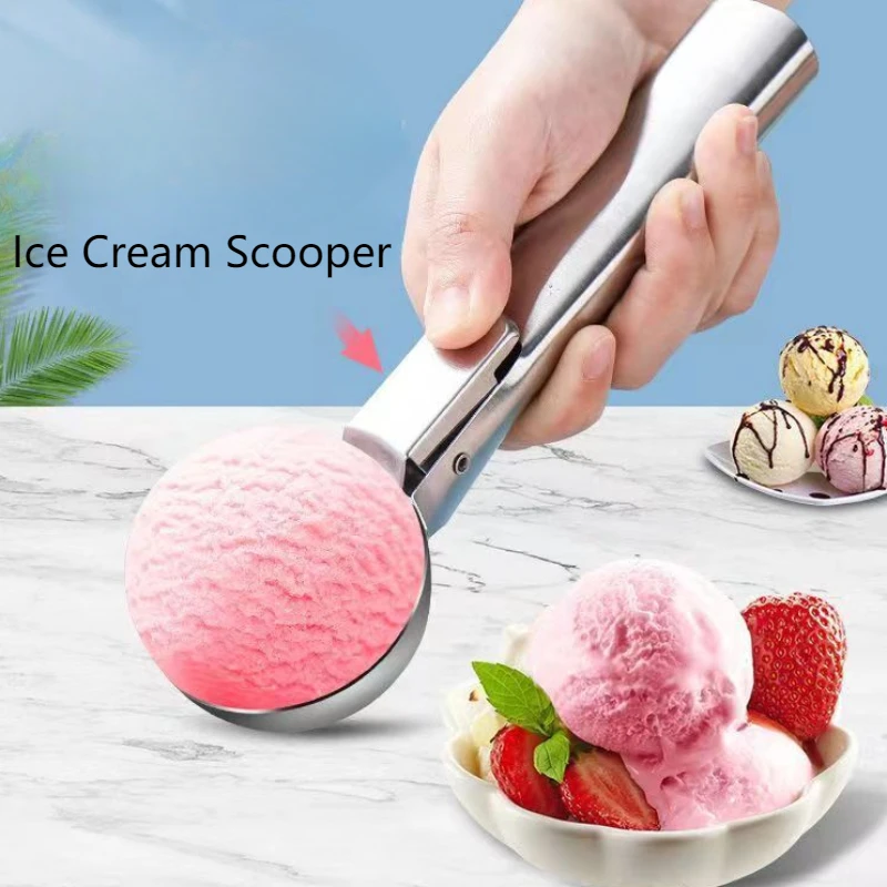  D Ice Cream Scoop, Stainless Steel Ice Cream Scooper