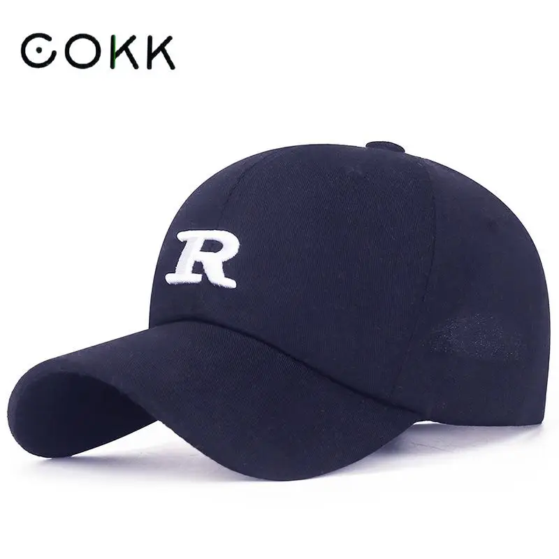 

COKK Baseball Cap Women Men Letter R Snapback Summer Hats For Women Casual Sun Hat Casquette Gorro Young Dad Hat Black Gorras