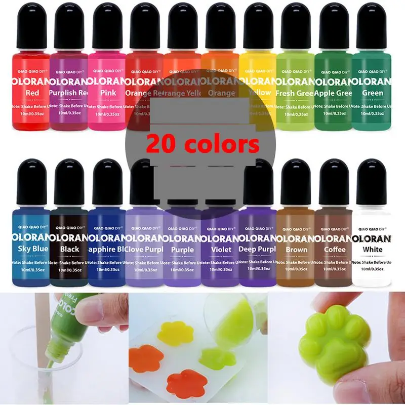 Candle Dyes Pigment as candle dyes pigment,candle dyes kit Aromatherapy Liquid Colorant Pigment DIY Candle Mold Soap Coloring Handmade Crafts Resin 20 Colors