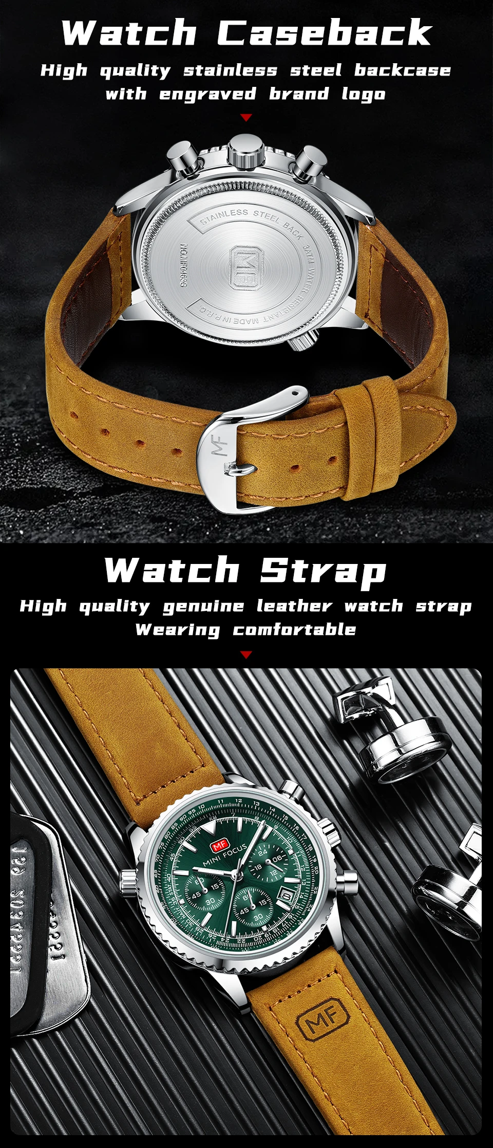 Montre à quartz MINI FOCUS pour homme étanche_voghion.com