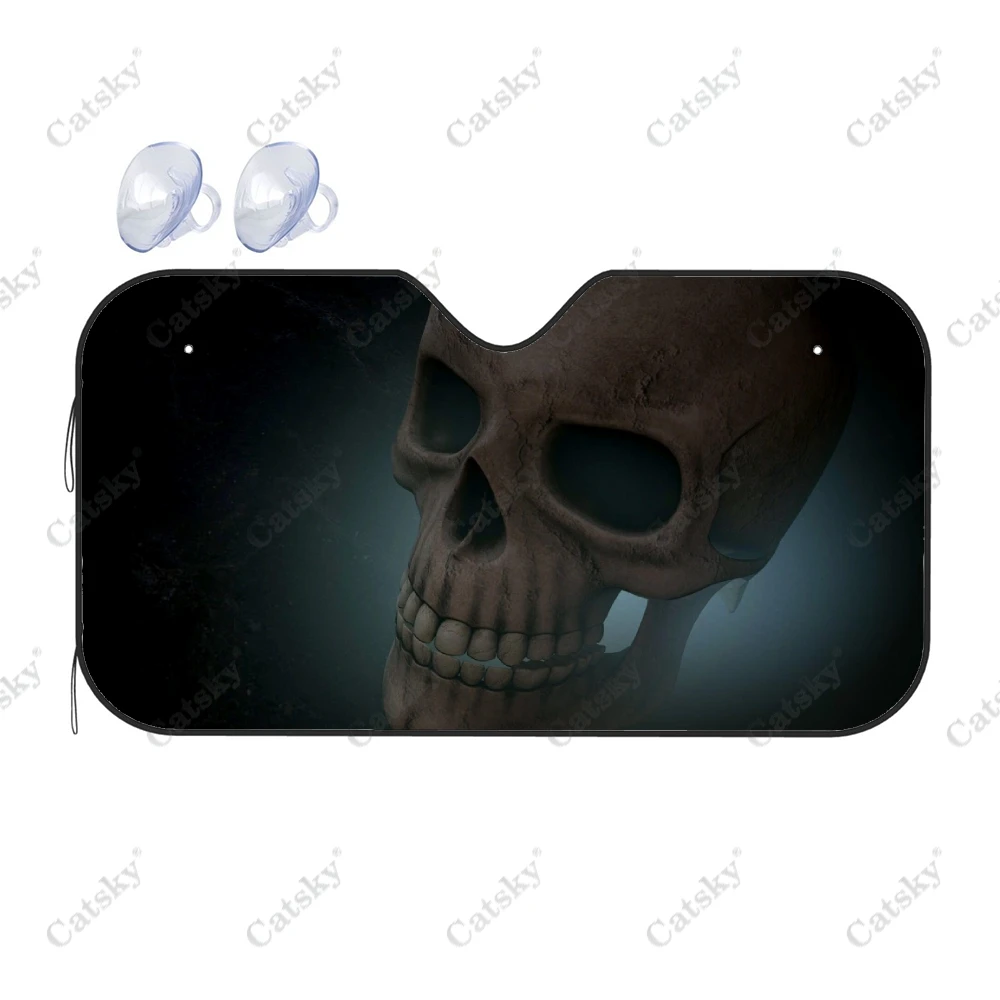 

Death Skull Head Custom Car Accessories Windshield Sunshade Foldable Sunvisor Protect UV Sunshades Visor Shield for SUV Cool