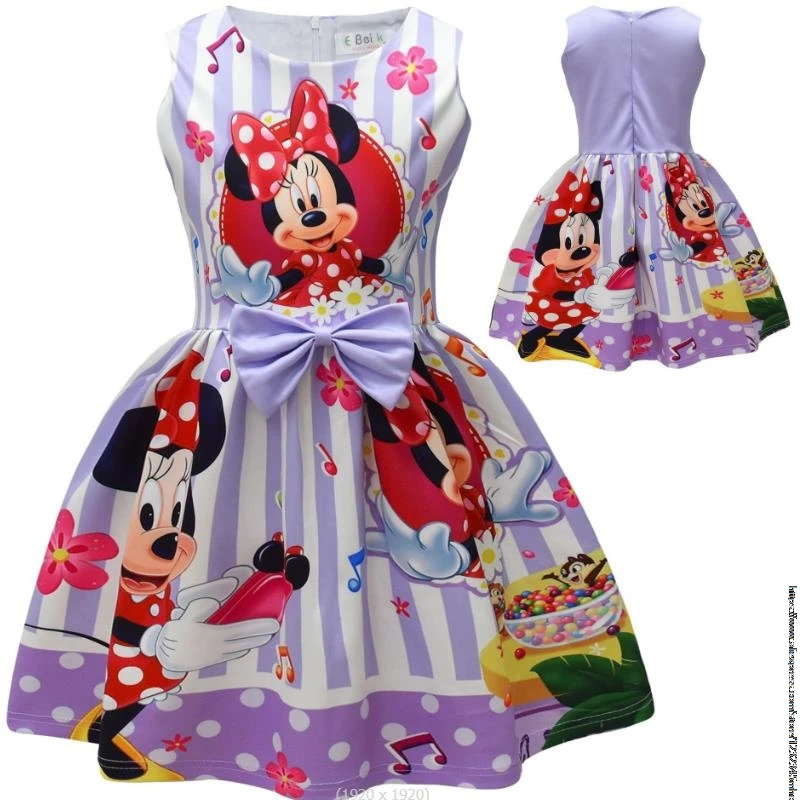Minnie Mouse Princess Dress For Girls - Birthday Outfit With Headband & Belt - View #7