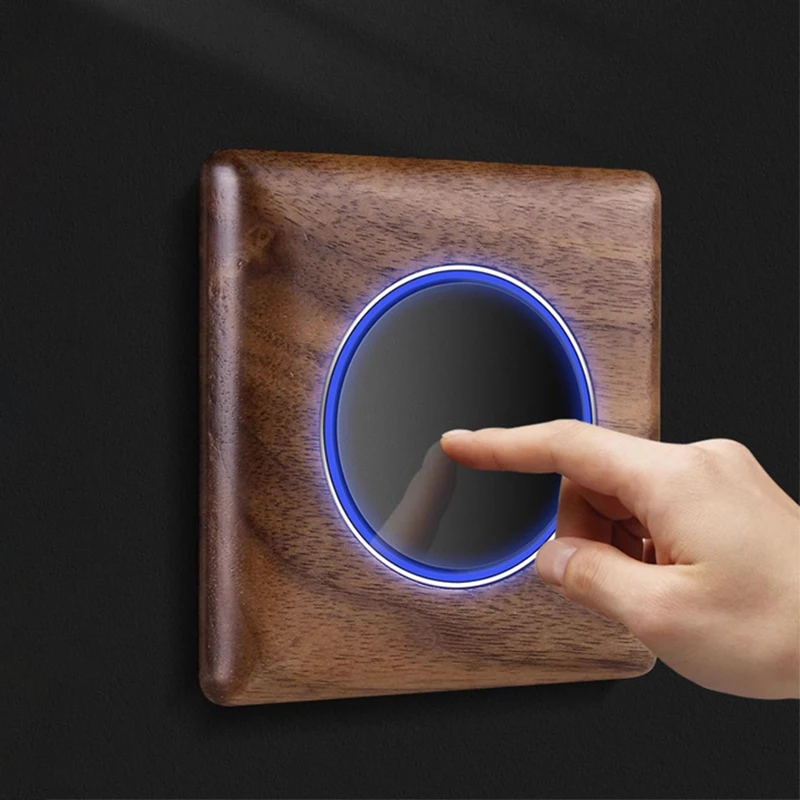 Vintage Europeu Led Indicador Interruptor Soquete Madeira Maciça Poder Universal Usb c Charge ue França Reino Unido Luz de Parede Interruptor Plug