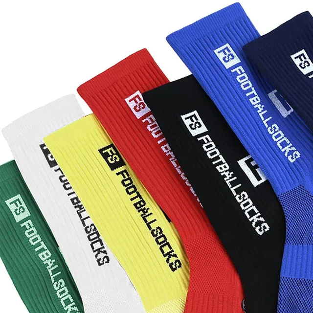 4/1Pair New Style FS Football Socks Round Silicone Suction Cup Grip Anti Slip Soccer Socks Sports Men Women Baseball Rugby Sock 4