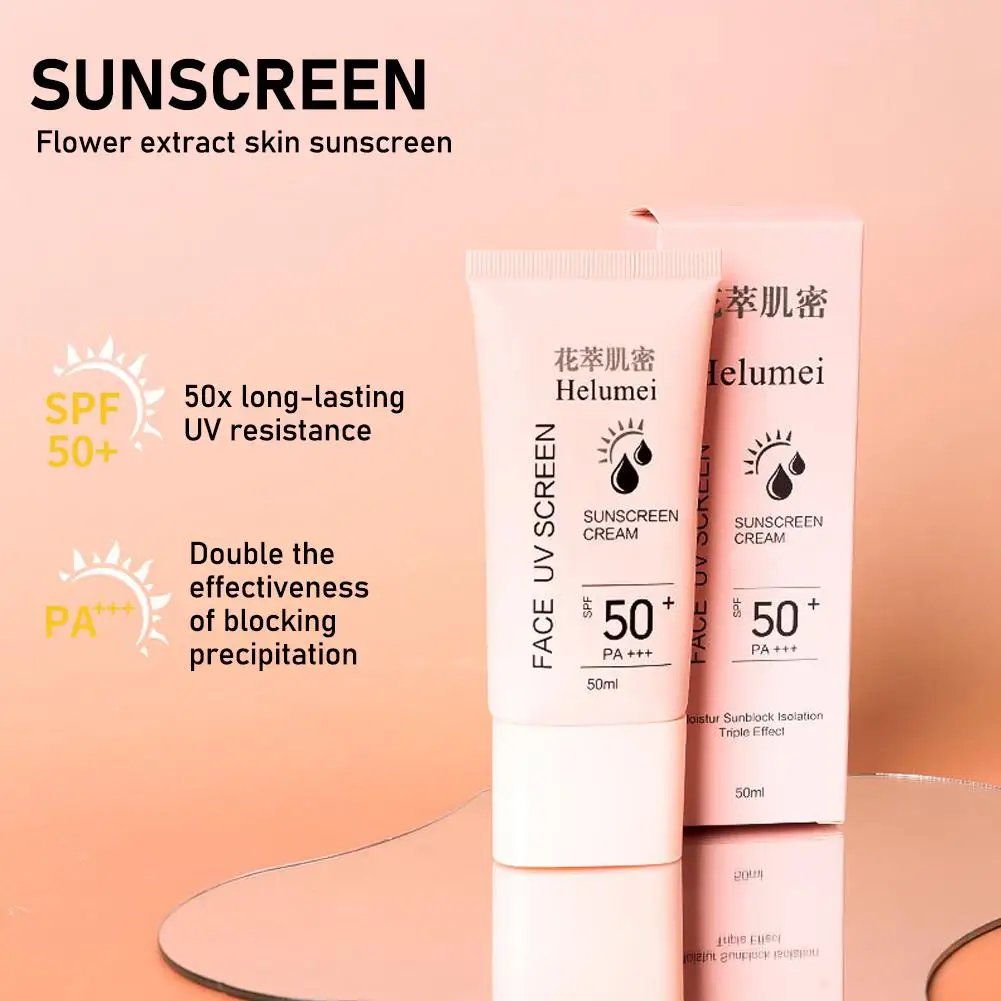 50g Face Body Whitening Sunscreen Cream SPF50+ Refreshing Waterproof UV Protector Concealer Moisturizing Brightening Face Care