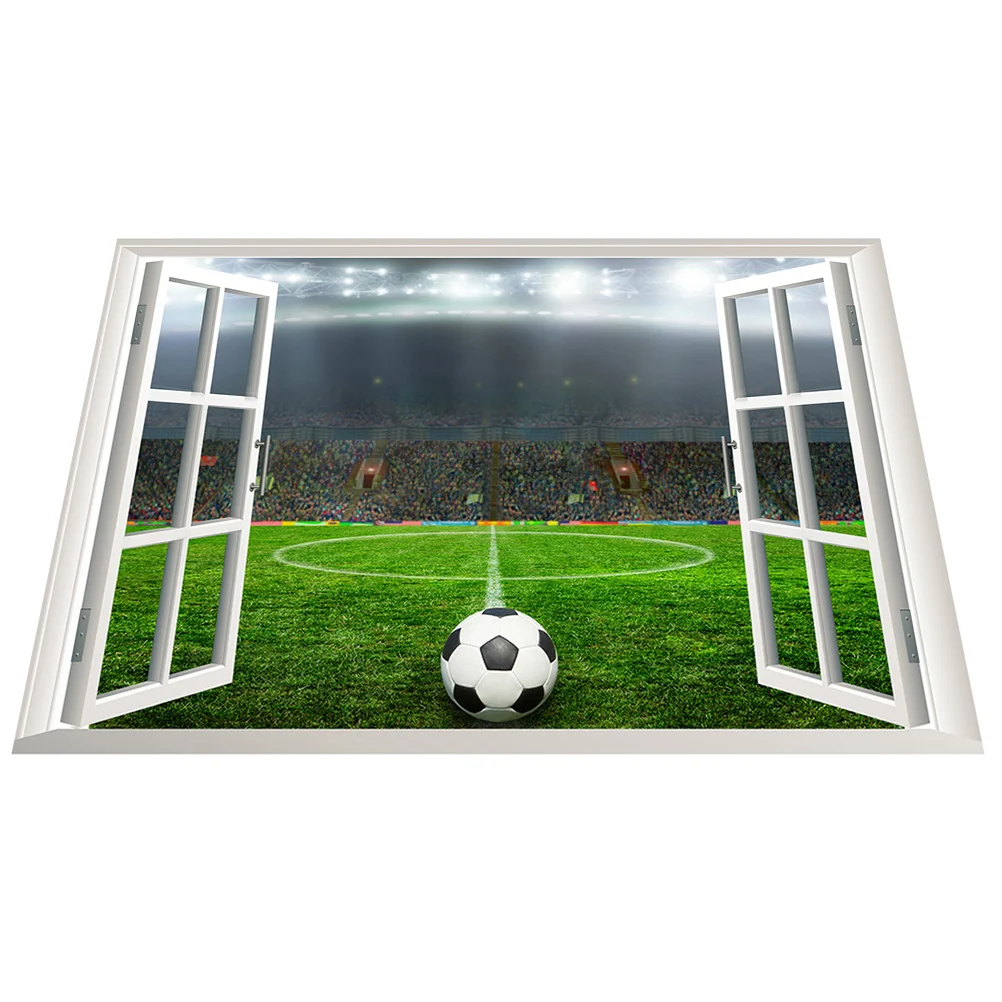 

Football Wall Decor Fake Window Scene Sports Stadium Wall Decor Soccer Decor for Bedroom Living Room