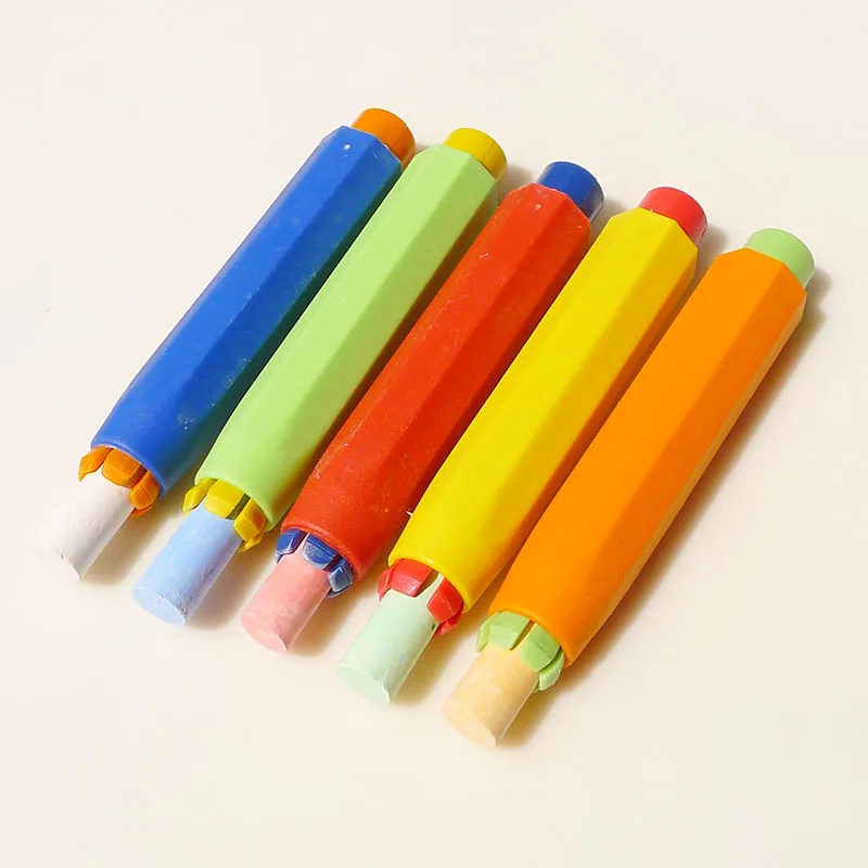 Chalk Holder 5pcs Health Non-toxic Chalk Holder Clip Colourful Chalk Holders Clean for Teachers Writing Children Drawing Board Accessories