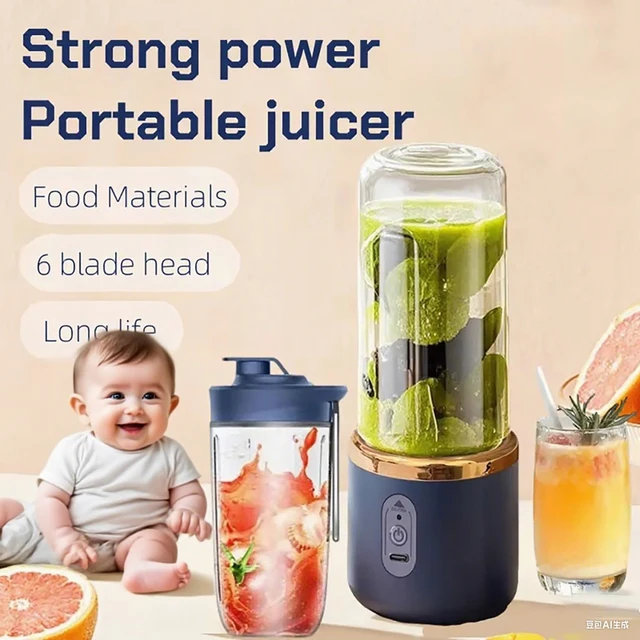 1pc Multifunctional juice blender with double cups and high-performance juice maker, suitable for milkshake and fresh juice. 2