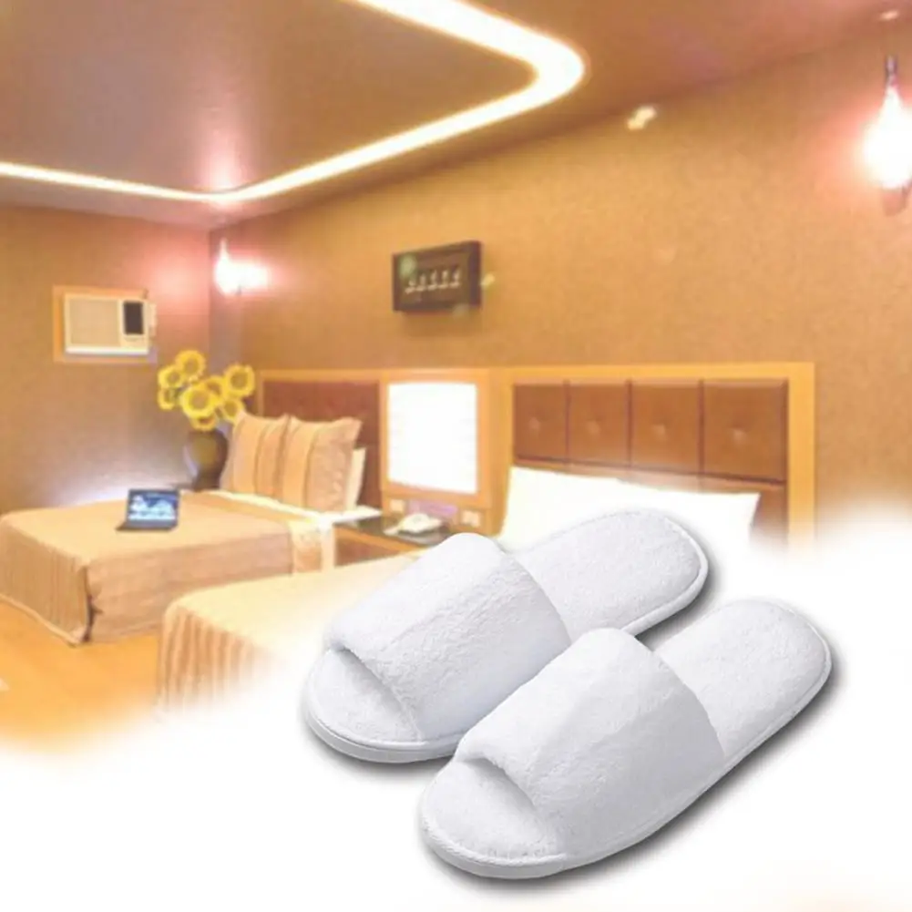 20 Pairs Hotel Disposable Slippers Spa Hotel Wedding Guest Slipper Towelling Terry Soft Toe Breathable Open Shoes Disposable 6