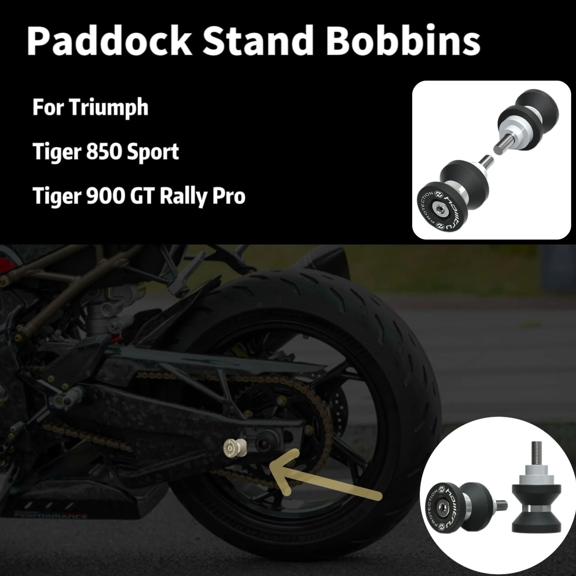 Accessori Moto Per Triumph Tiger 850 Sport / Tiger 900 Gt Rally Pro 2020 + Bobine Mandrino Paddock