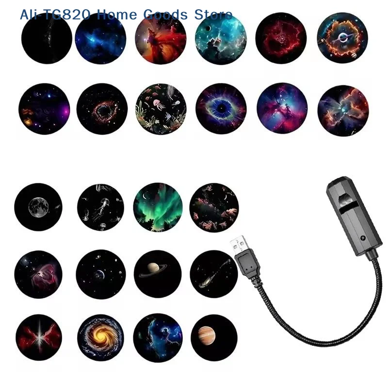 [TG820]로맨틱 회전식 갤럭시 스타 프로젝터 휴대용 USB LED 야간 조명 수면 분위기 램프 홈 웨딩 파티 장식