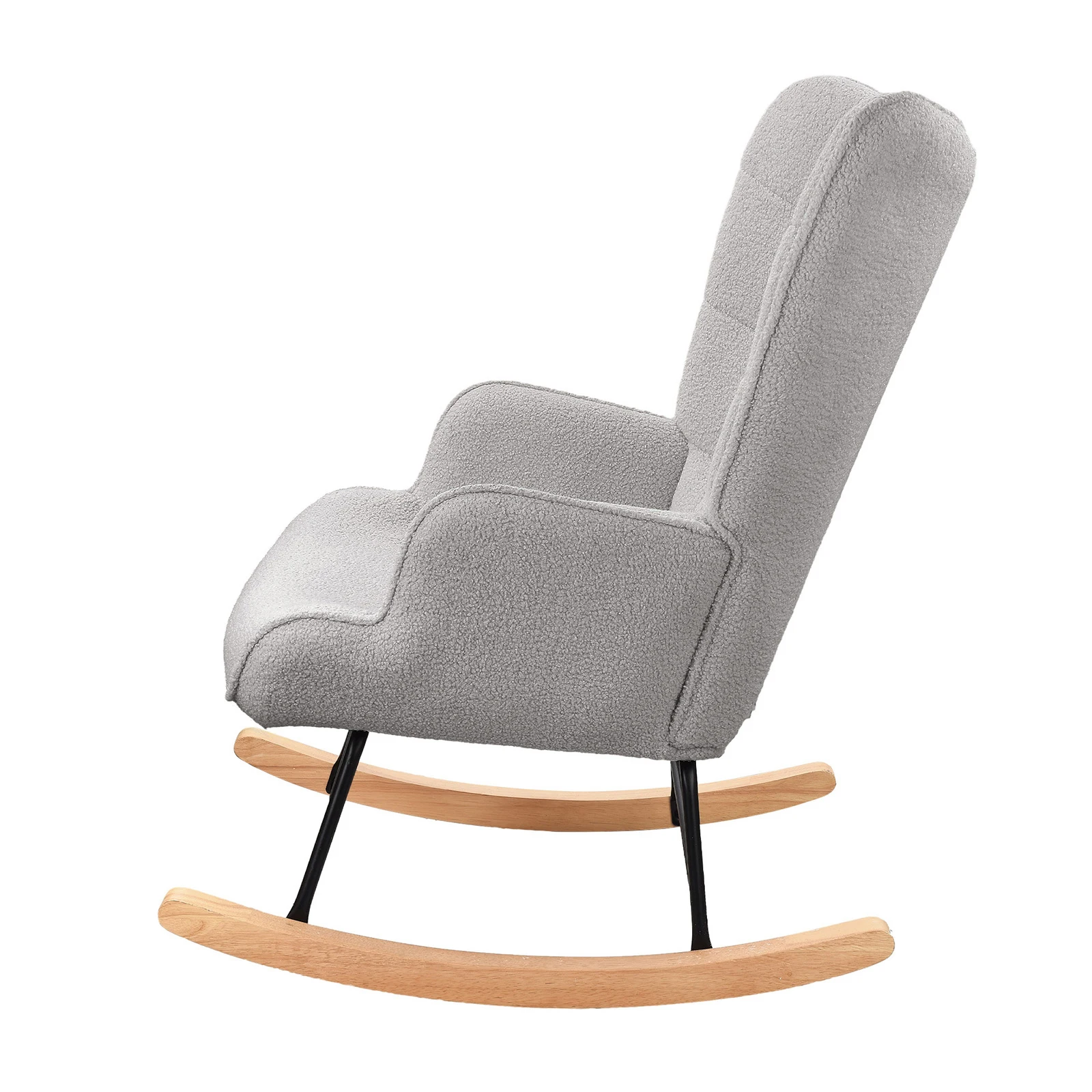 Rosahqnda Schaukelstuhl, Relaxsessel, Wohnzimmerstuhl, gepolsterter Schaukelstuhl, Loungesessel für Wohnzimmer, Schlafzimmer, Balkon – Detail 17
