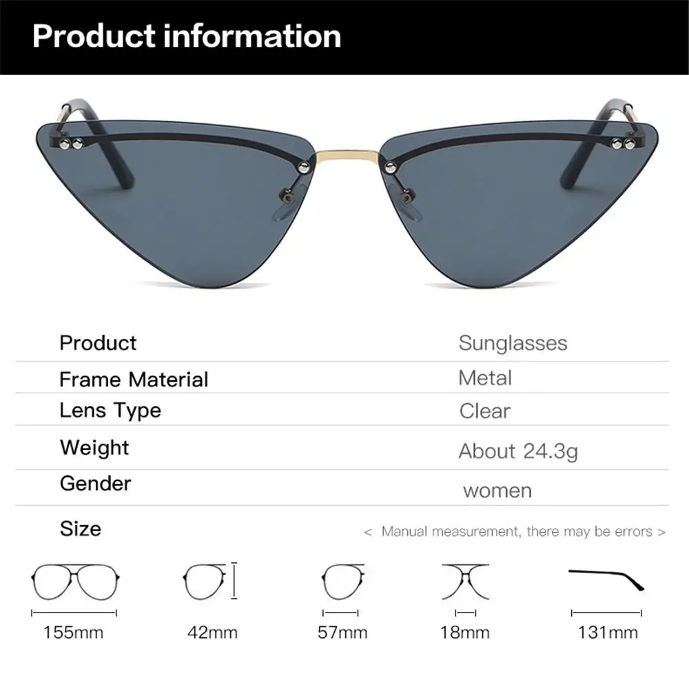 Trend Eyewear Rimless Ocean Lens Ladies Shades Retro Sunglasses Sun Glasses Womens Sunglasses