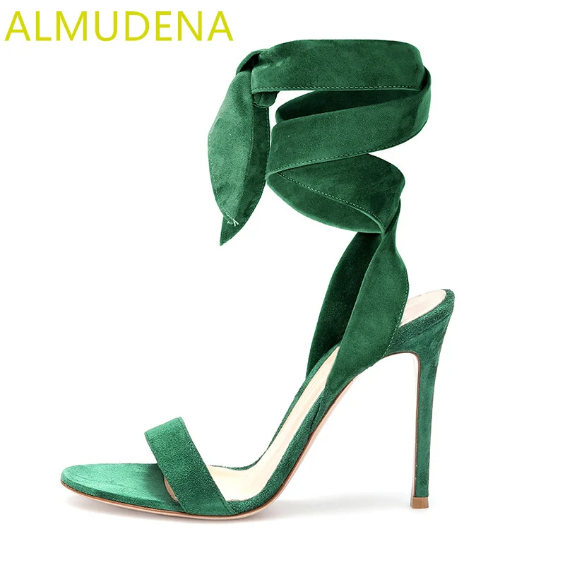 

Cross Tied Lace Up Thin Heel Women Sandals Kid Suede Solid Super High Heel Adults Shoes Dress Casual Open Toe Back Strap Sandals