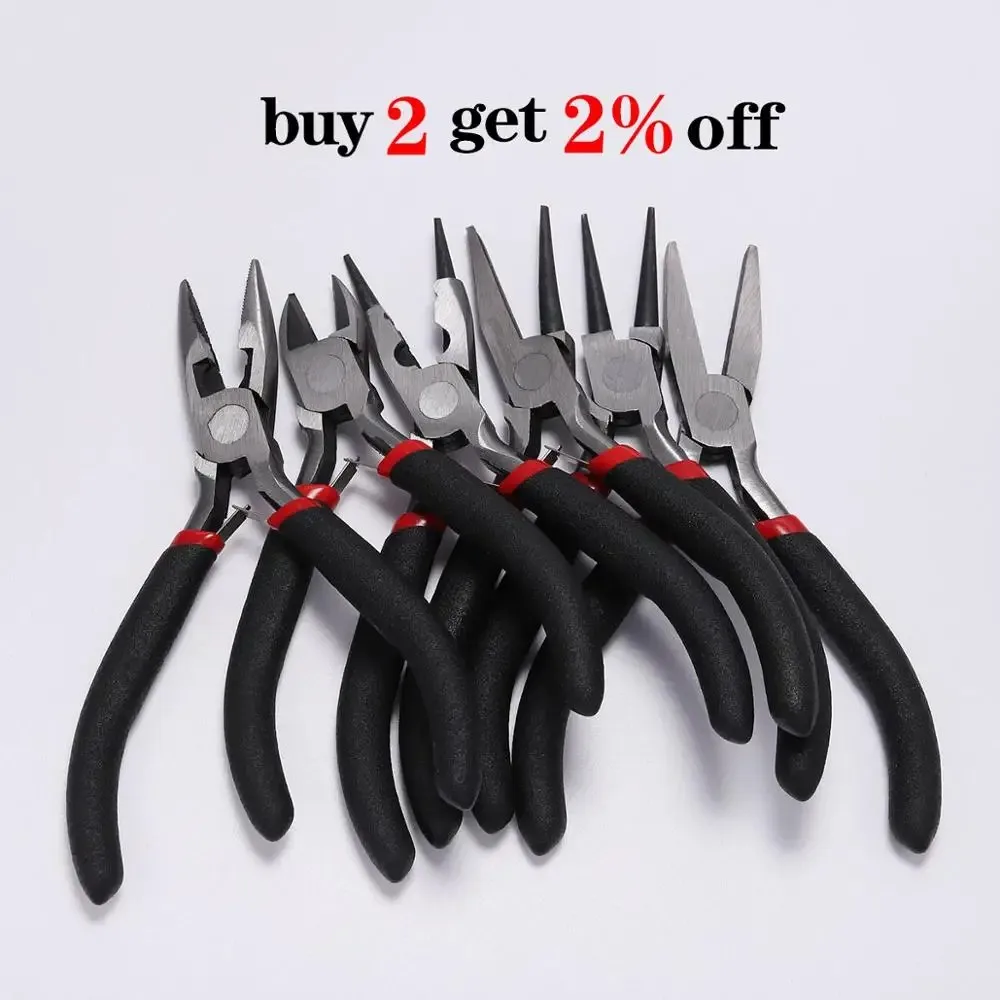 8pcs 미니 쥬얼리 펜치, 라운드 곡선 바늘코 비딩, 쥬얼리 제작 및 수리용 DIY 공예 도구 키트 Ck1161