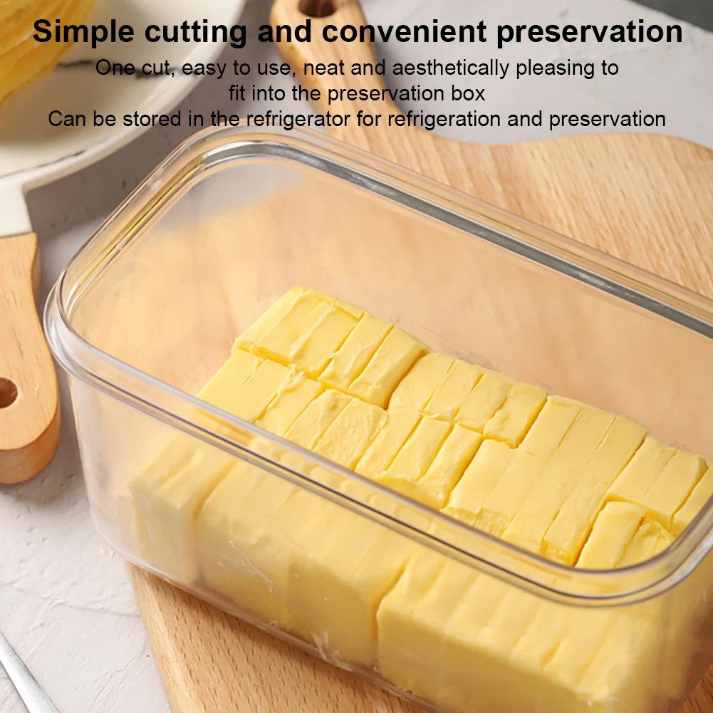 Rectangular Butter Dish With Cutter Butter Keeper Storage Box Container Baking Tools