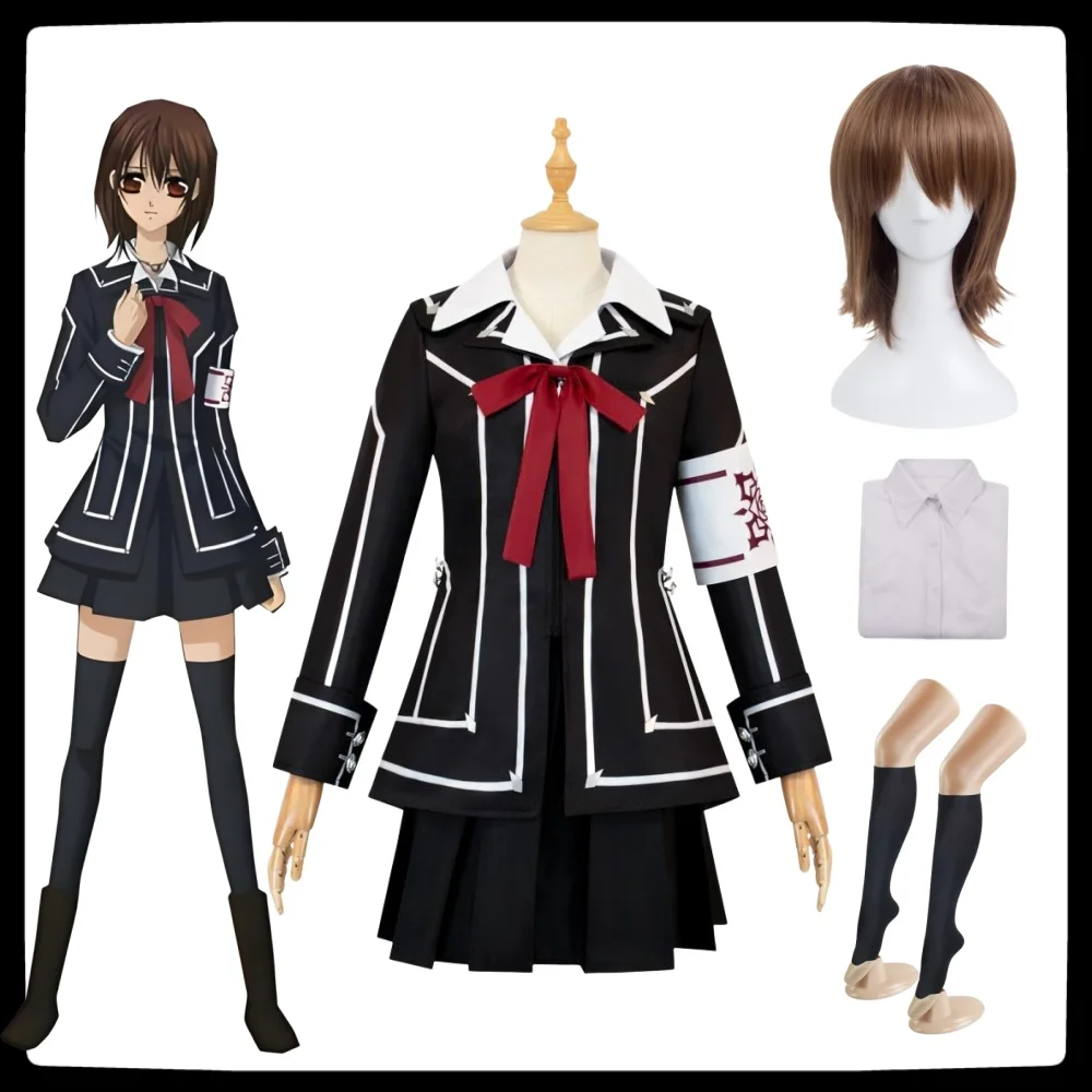 Kuran Yuki Cosplay Anime Vampire Knight Costume Parrucca Calzini Kurosu Yuki Uniforme Scolastica Jk Vestito Da Marinaio