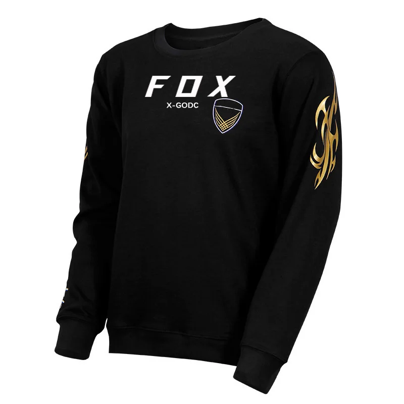 

X-GODC FOX Men Warm Long Sleeves Fishing Clothes O-Neck Fishing Sweater Clothing for Camping Hiking