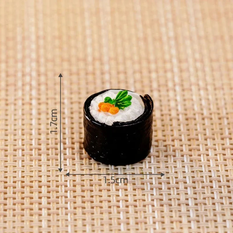 2PCS Simulation Cute Sushi Series Flat Back Resin Cabochon Scrapbooking DIY Crafts Dollhouse Kitchen Decoration Accessories