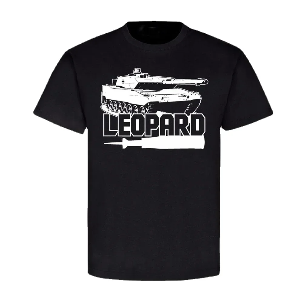 Летние хлопковые мужские футболки с коротким рукавом и круглым вырезом, новые леопардовые футболки Leo2A6 Panzertruppe PzBtl komladies KPZ Kampfpanzer, футболки