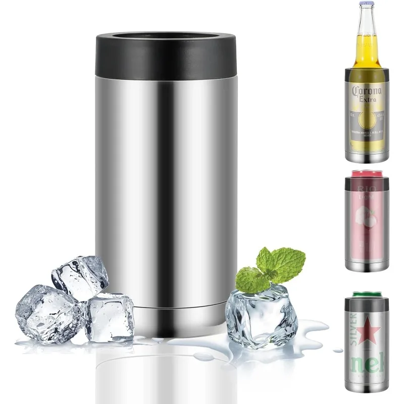 Double Wall Stainless Steel Insulated Can Cooler Bottle Holder Double Wall Vacuum Insulated Beer Bottle Cooler Bar Accessories drink cooler beer bottle cooler beer cooler