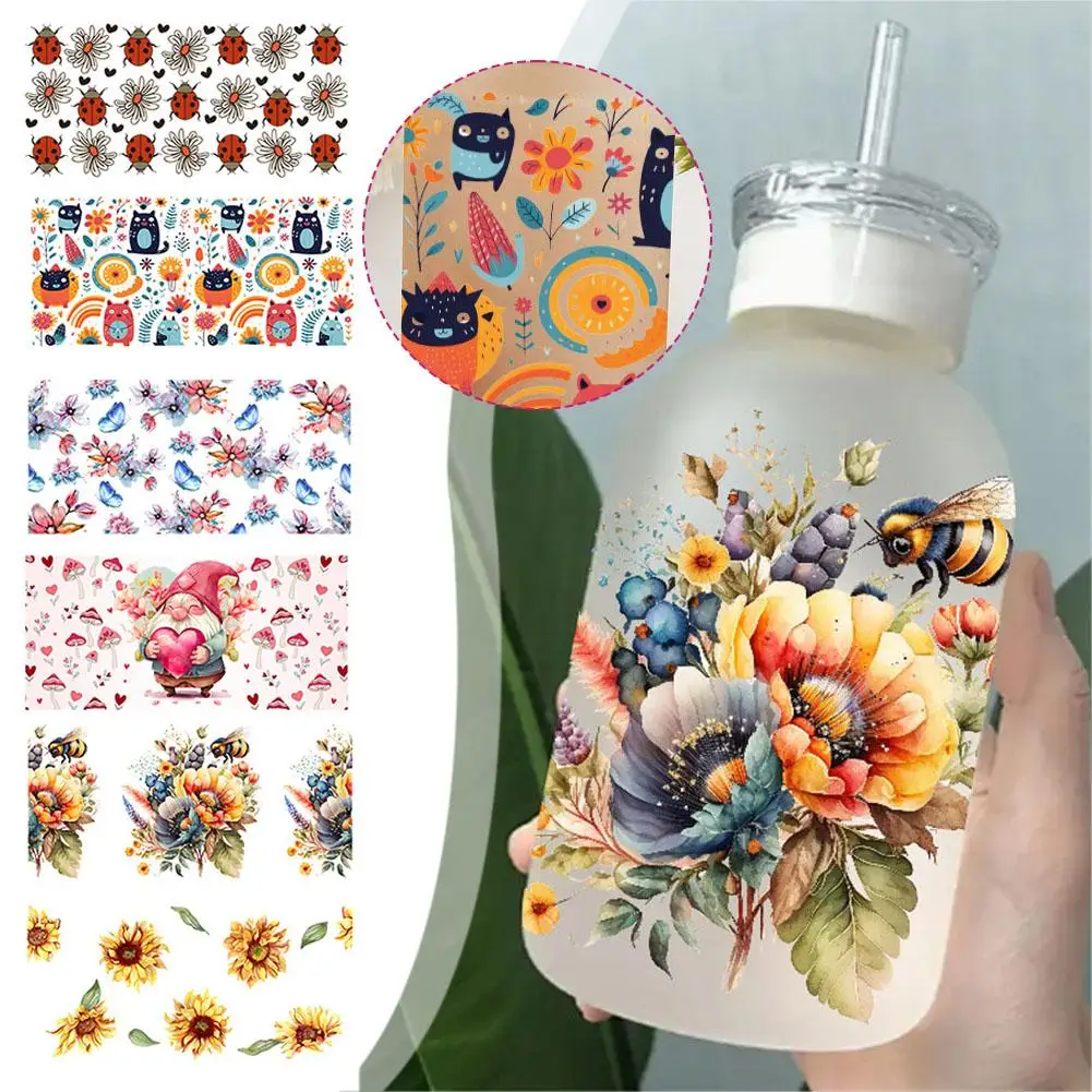 3D UV DTF Wraps Transfer Sticker for 16oz Glass Cup
