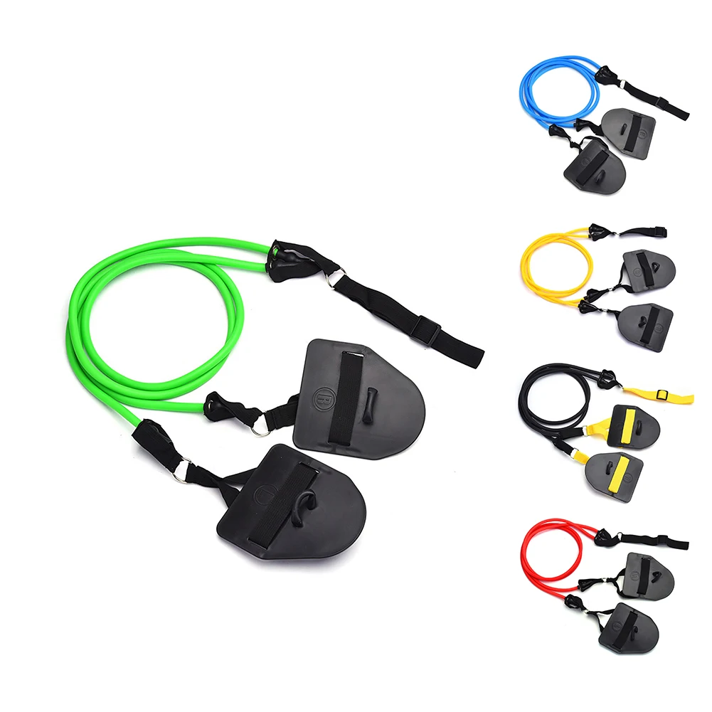 Swimming Arm Strength Trainer Dryland Powercord With Paddles Swimming Resistance Exercise Bands Set For Swimming Training
