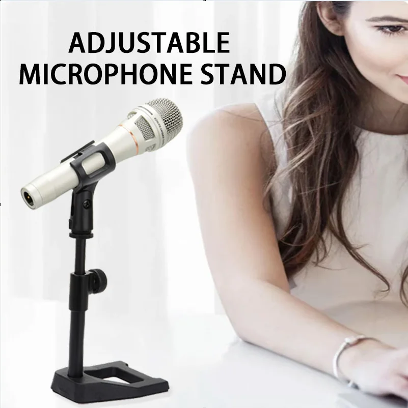 Desktop microphone stand adjustable 3/8-inch screw retractable microphone stand, for live singing、 entertainment live streaming