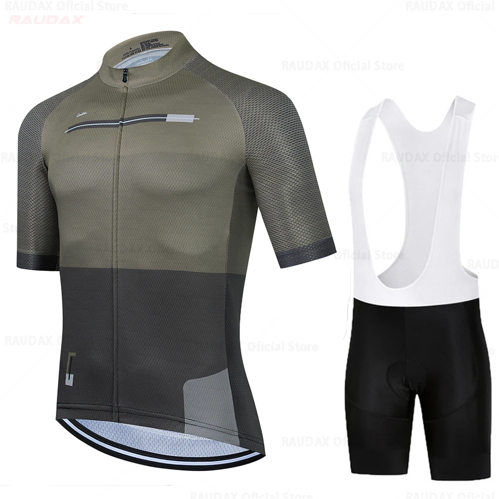 

Breathable Cycling Clothes for Men,Comfortable Racing Clothes Fast DryMountain Cycling, UV Resistant Sportswear, Green and Brown