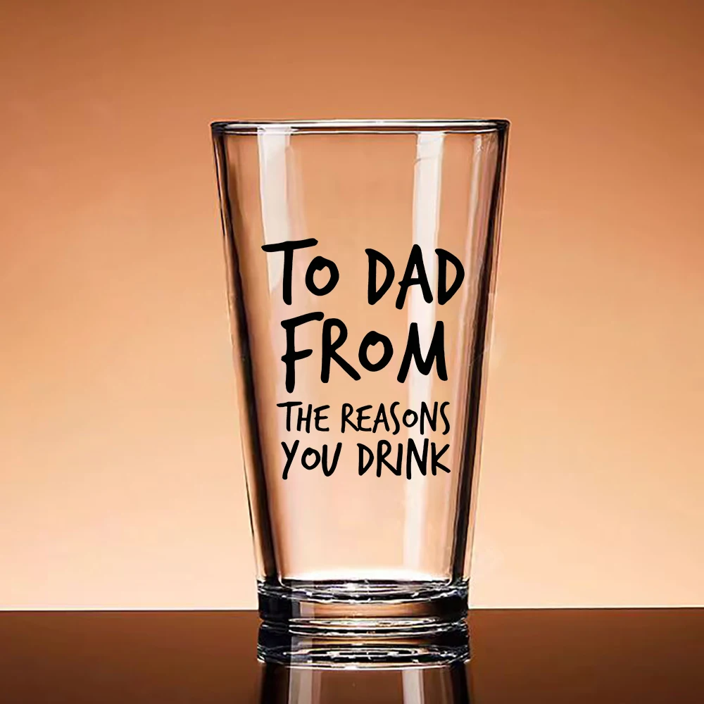 Dad's Favorite Glass Beer Mug-Reusable, Thick-Bottomed for Draft Beer, Juice & Milk-Perfect Father's Day Gift,