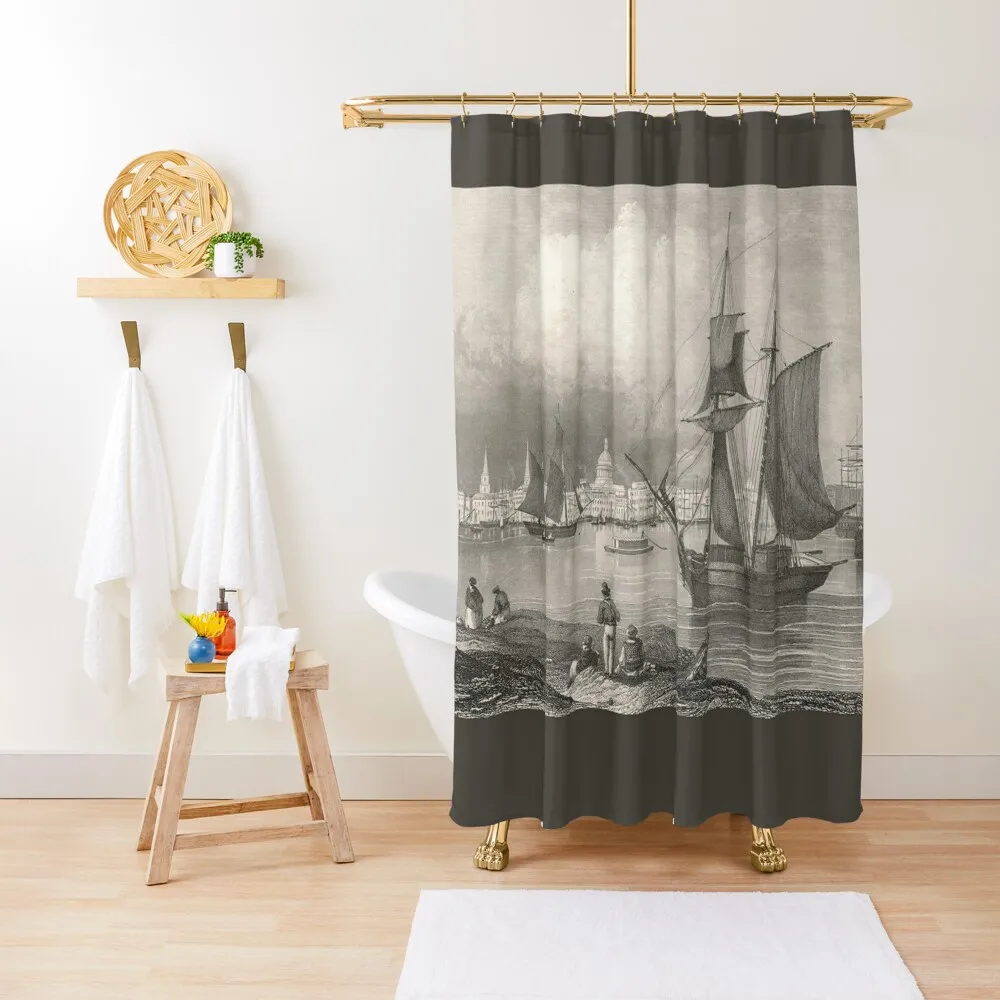 

Vintage Port of New Orleans with Tall Ships Shower Curtain Bathroom Showers For The Bathroom Set For Bathroom Curtain