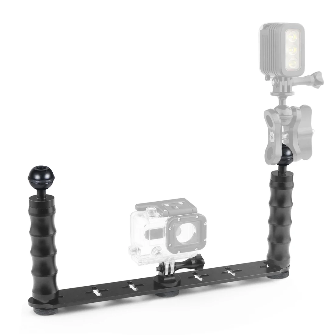 Dual Handheld Tauchen Selfie Halterung Rahmen Kit Fach Halterung für GoPro Hero 13 12 11 10 Sjcam Eken Action Telefon DSLR Kameras – Detail 5