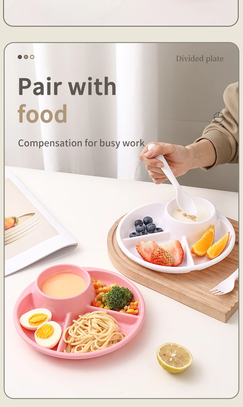 Round Plastic Food Plate Salad Plate 1-Pcs