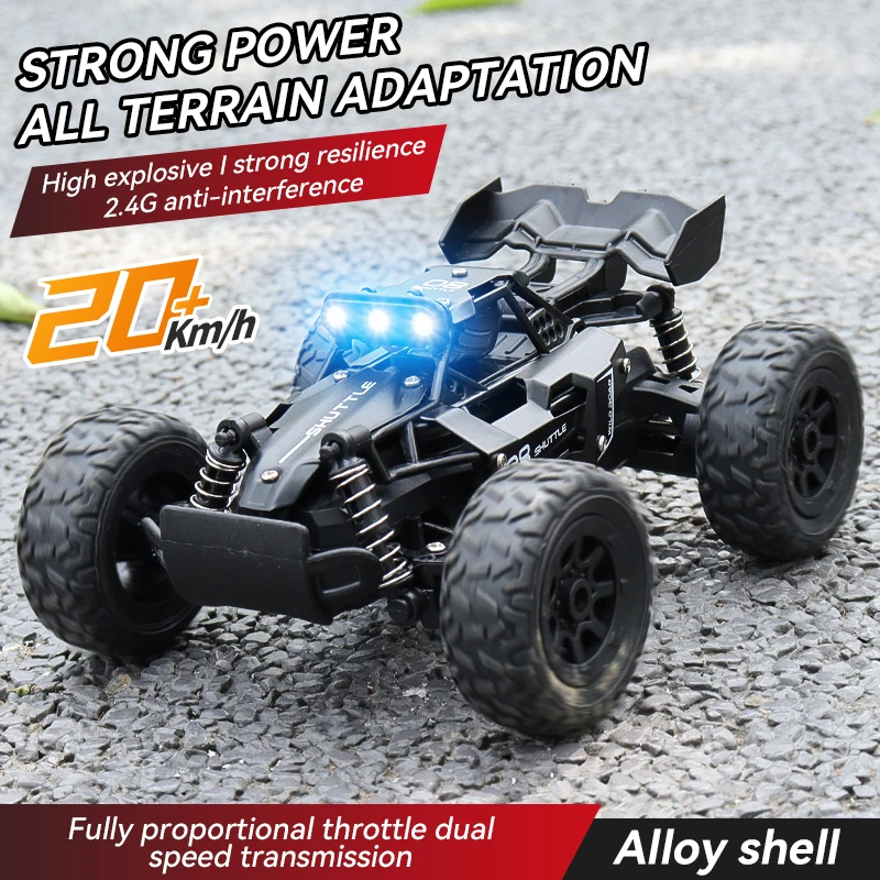 1:32 고속 LOSI 스타일 미니 원격 제어 트럭 20km/h 2.4GHz 레이싱 드리프트 RC 카 LED 조명 장착 축제 장난감으로 완벽한 선물