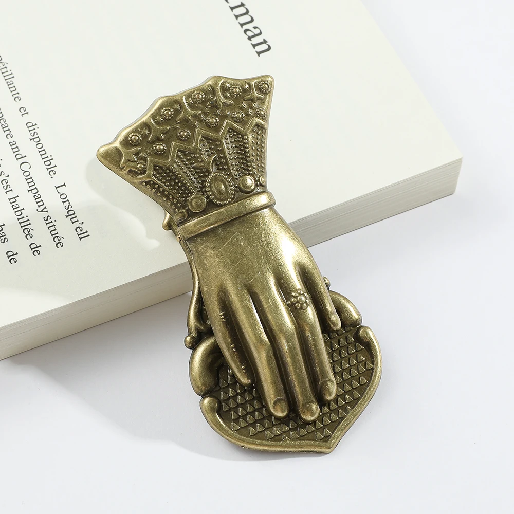 Noble Women's Handheld Vintage Hand Bookmark Holder 1pc For Girls Men Plated Sleeve Swing Clip Office Supplies for Writers
