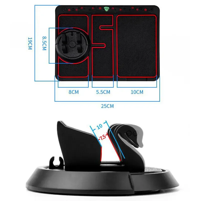 Multi Functional Car Anti Slip Mat Auto Phone Holder Non Slip Sticky Anti Slide Dash Phone Mount Silicone Dashboard Car Pad Mat