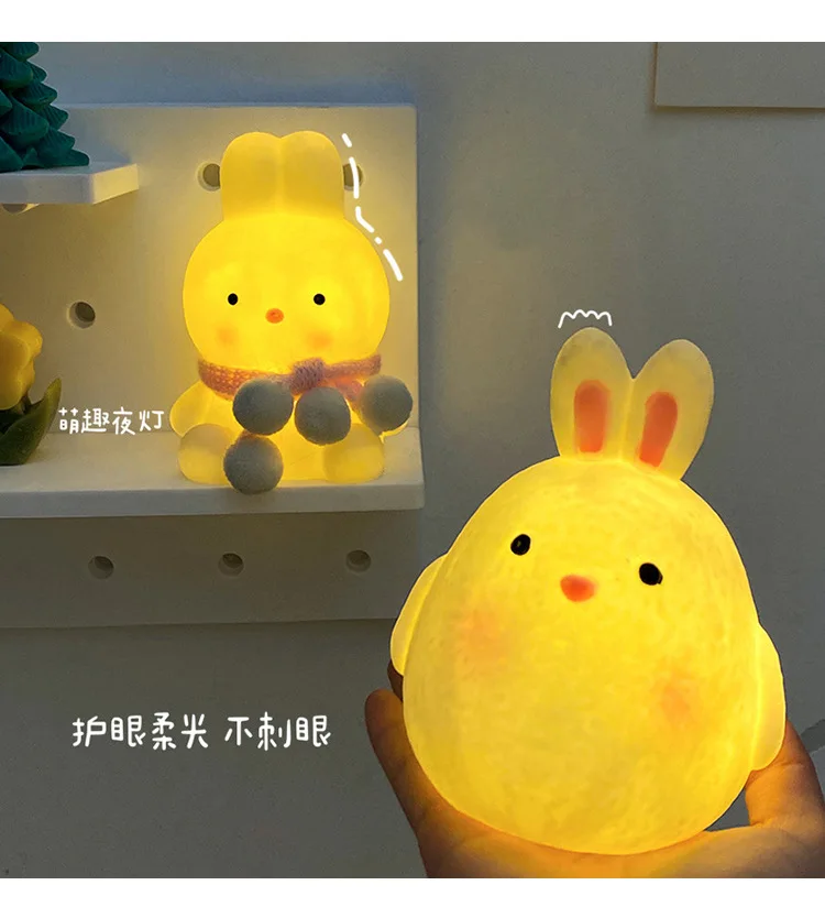 Animal Shape LED Night Light Cute Kawaii Bedroom Bedside Lamp Button-type Vinyl Table Top Ornaments Children Sleep Birthday Gift dinosaur light